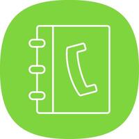 Phonebook Line Curve Icon vector