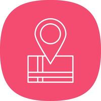 Map Location Line Curve Icon vector