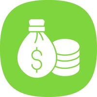 Money Bag Line Two Color Icon vector