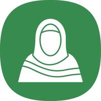 Moslem Woman Line Two Color Icon vector