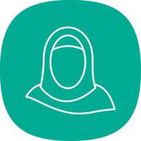 hijab línea curva icono vector