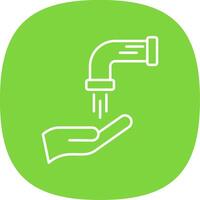 Wudhu Line Curve Icon vector