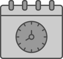 Time And Date Fillay Icon vector