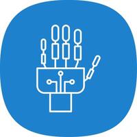 Robotics hand Line Curve Icon vector