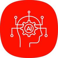 Artificial Intelligence Line Curve Icon vector