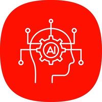 Artificial Intelligence Line Curve Icon vector