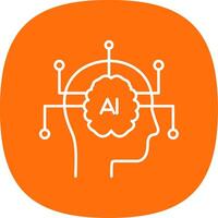 Artificial Intelligence Line Curve Icon vector