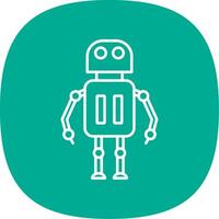 Robot Line Curve Icon vector