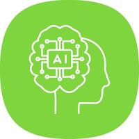Artificial Intelligence Line Curve Icon vector