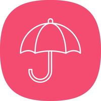 Umbrella Line Curve Icon vector