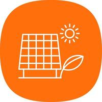 Solar Panel Line Curve Icon vector