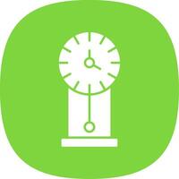 Clásico reloj línea dos color icono vector