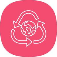 Recycle Line Curve Icon vector