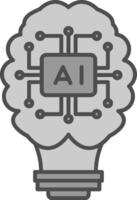 Artificial Intelligence Fillay Icon vector