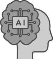 artificial inteligencia relleno icono vector