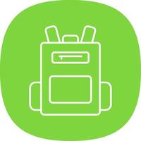 Backpack Line Curve Icon vector