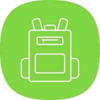 Backpack Line Curve Icon vector