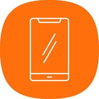 Mobile Phone Line Curve Icon vector