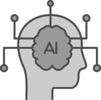 Artificial Intelligence Fillay Icon vector