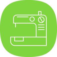 Sewing Machine Line Curve Icon vector