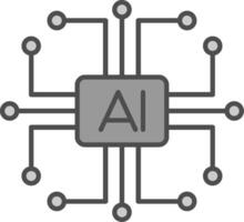 Artificial Intelligence Fillay Icon vector