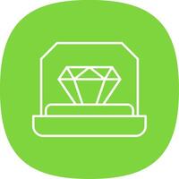 Engagement Ring Line Curve Icon vector