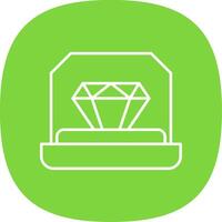 Engagement Ring Line Curve Icon vector