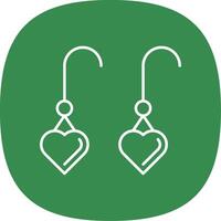 Earrings Line Curve Icon vector