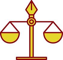 Justice Scale Line Two Color Icon vector
