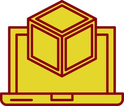 3D Design Line Two Color Icon vector