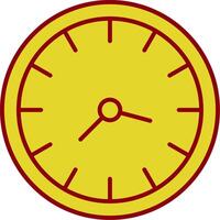 icono de dos colores de la línea de reloj vector