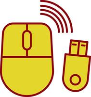 Wireless Mouse Line Two Color Icon vector