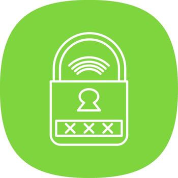 Smart Lock Line Curve Icon vector
