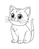 linda gato colorante páginas, gato ilustración, hermosa gato negro y blanco vector