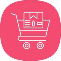 Shopping Cart Line Curve Icon vector