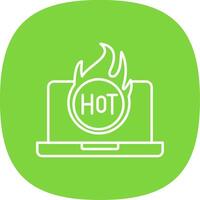 Hot Line Curve Icon vector