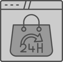 24 horas relleno icono vector