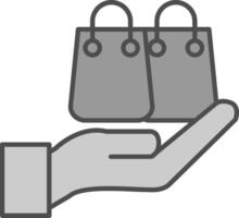 compras bolso relleno icono vector