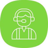Customer Service Line Curve Icon vector