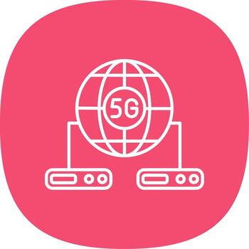 Big Data Line Curve Icon vector