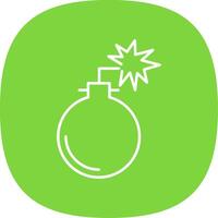 Bomb Line Curve Icon vector