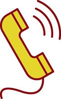 Phone Call Line Two Color Icon vector