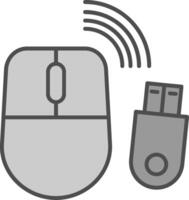 Wireless Mouse Fillay Icon vector