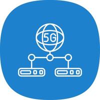 Network Server Line Curve Icon vector