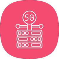 Server Line Curve Icon vector