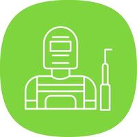Welder Line Curve Icon vector