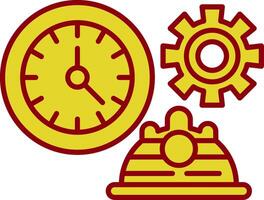 Working Hours Line Two Color Icon vector