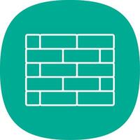 Brickwall Line Curve Icon vector