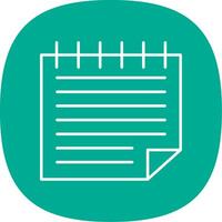 Notes Line Curve Icon vector