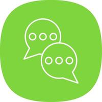 Messages Line Curve Icon vector